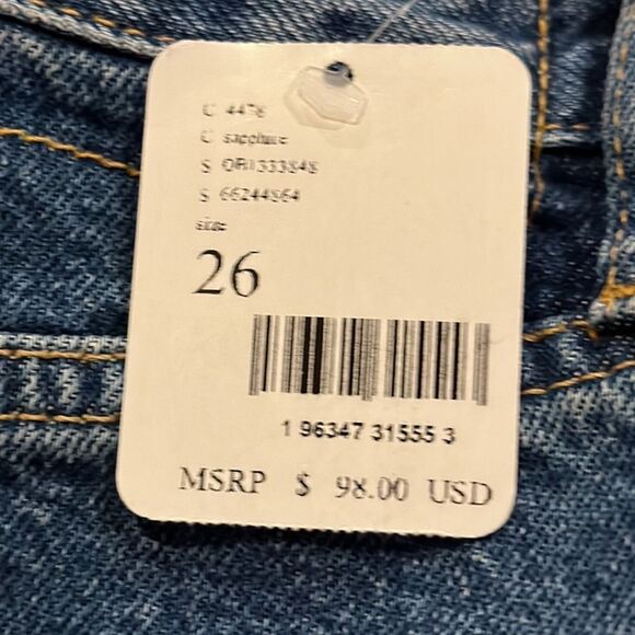 WE THE FREE JEANS BY FREE PEOPLE LASSO IN SAPPHIRE SIZE 26 BUTTON FLY NWT - Picture 8 of 8